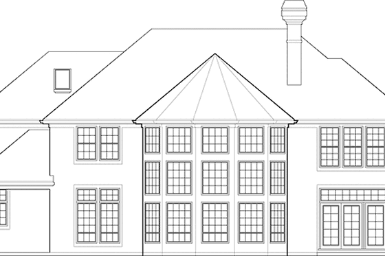 Exterior - Rear Elevation for Mediterranean House Plan #48-837 - 5 bed, 3.5 bath