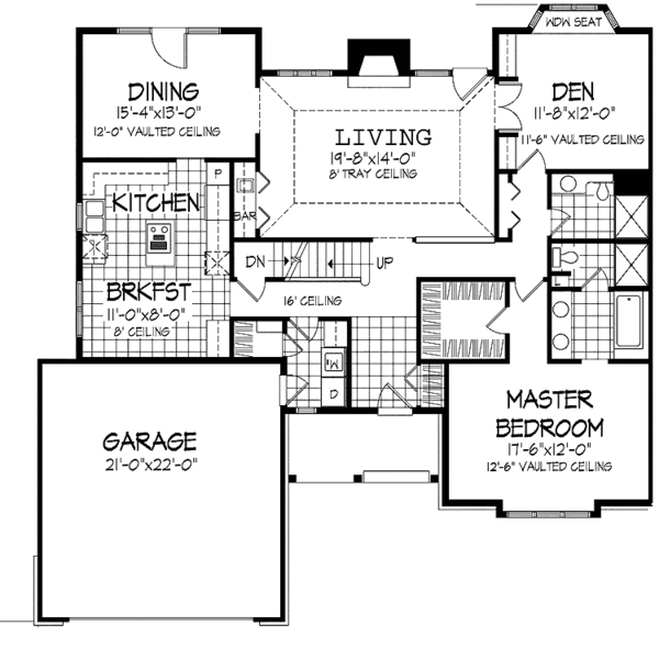 Architectural House Design - Traditional Floor Plan - Main Floor Plan #320-940
