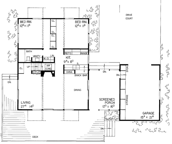 Home Plan - Contemporary Floor Plan - Main Floor Plan #72-524