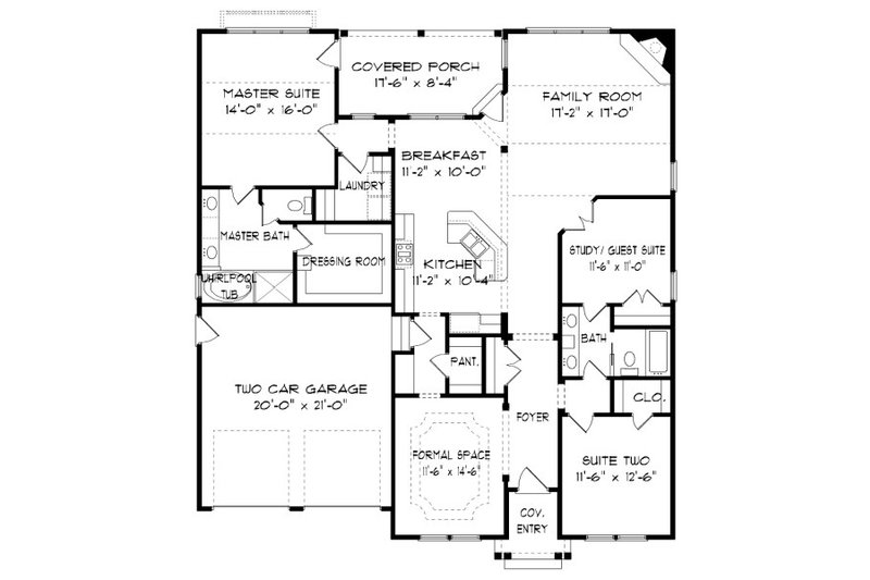 House Plan Design - Floor Plan - Main Floor for Victorian House Plan #413-868 - 3 bed, 2 bath