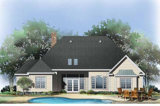 Exterior - Rear Elevation for Craftsman House Plan #929-783 - 4 bed, 2 bath