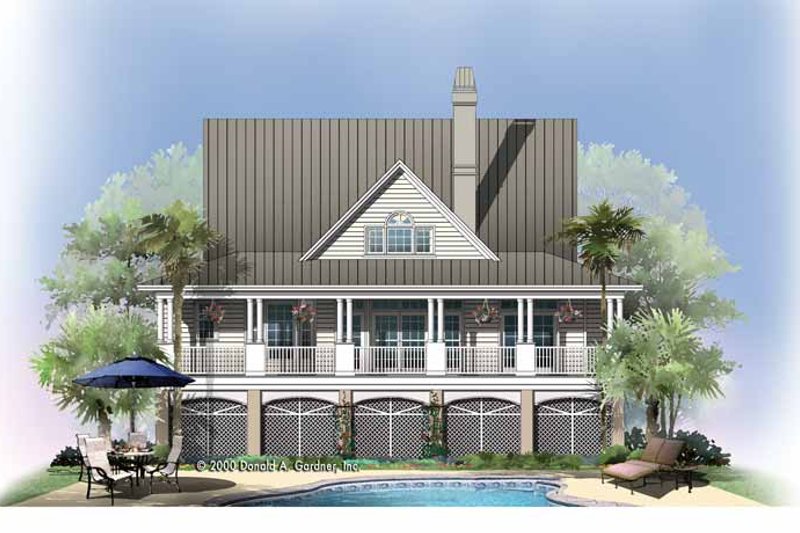 Home Plan - Exterior - Rear Elevation 2 for Country House Plan #929-752 - 3 bed, 2.5 bath