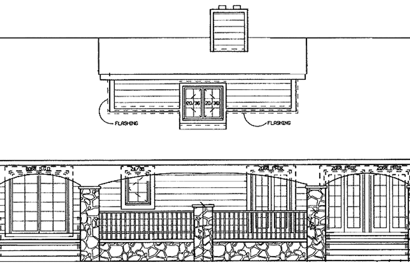 Home Plan - Exterior - Rear Elevation for Craftsman House Plan #72-837 - 2 bed, 2 bath