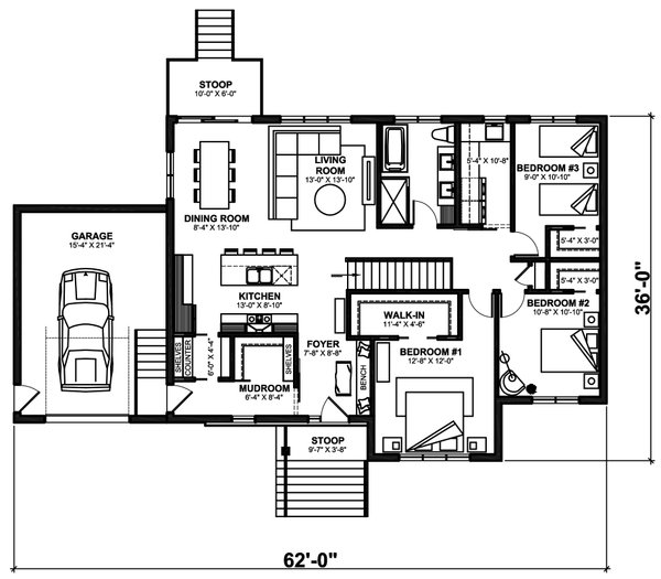 House Design - Farmhouse Floor Plan - Main Floor Plan #23-2759