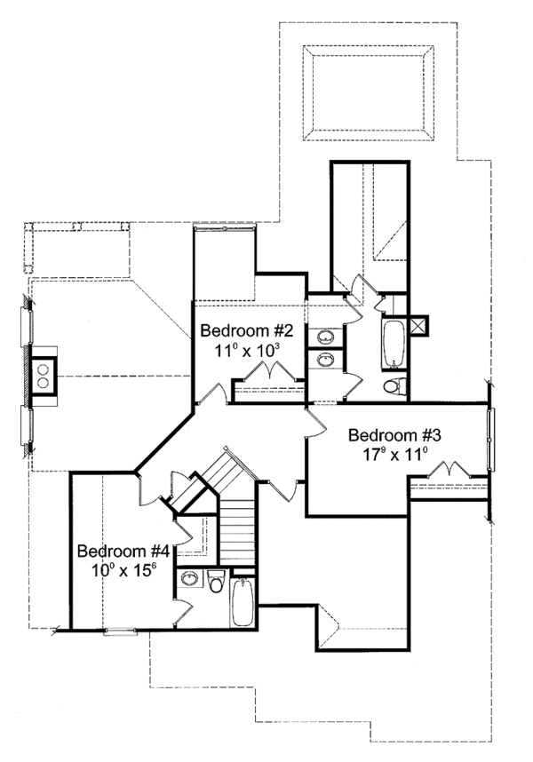 Home Plan - Colonial Floor Plan - Upper Floor Plan #429-284