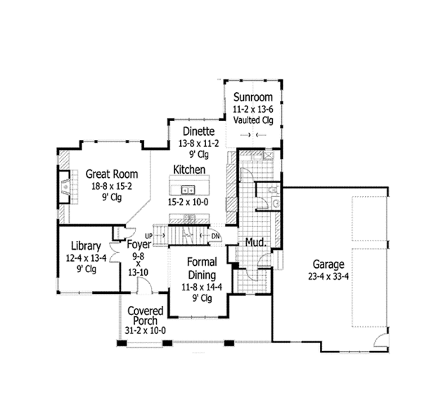 House Plan Design - Traditional Floor Plan - Main Floor Plan #51-1061