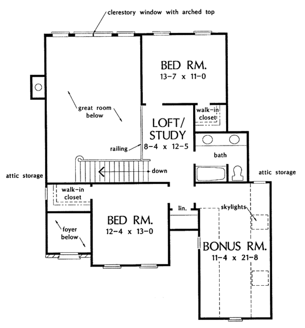 House Plan Design - European Floor Plan - Upper Floor Plan #929-199