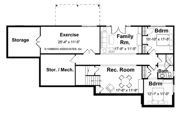 House Plan Design - European Floor Plan - Lower Floor Plan #928-103