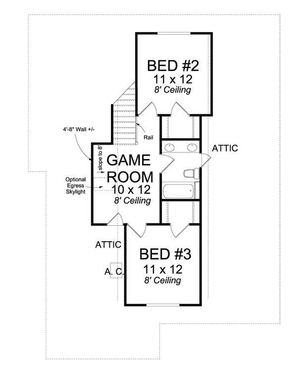 House Plan Design - Cottage Floor Plan - Upper Floor Plan #513-2088