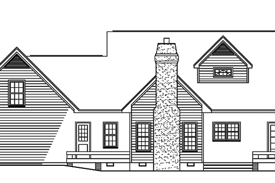 Exterior - Rear Elevation for Country House Plan #929-109 - 3 bed, 2.5 bath