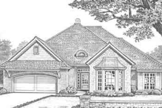 Exterior - Front Elevation for European House Plan #310-319 - 3 bed, 2.5 bath