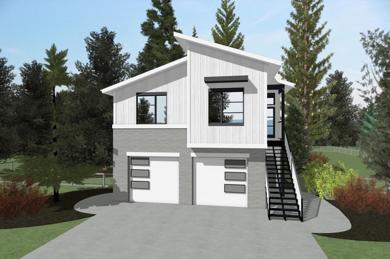 Dream House Plan - Exterior - Front Elevation 4 for Contemporary House Plan #20-2619 - 4 bed, 3 bath