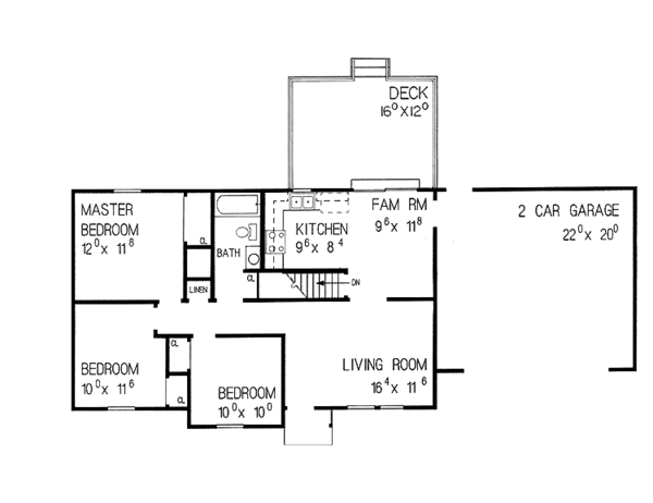 House Blueprint - Ranch Floor Plan - Main Floor Plan #72-1046