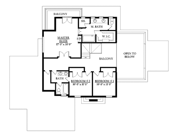 Home Plan - Country Floor Plan - Upper Floor Plan #937-3