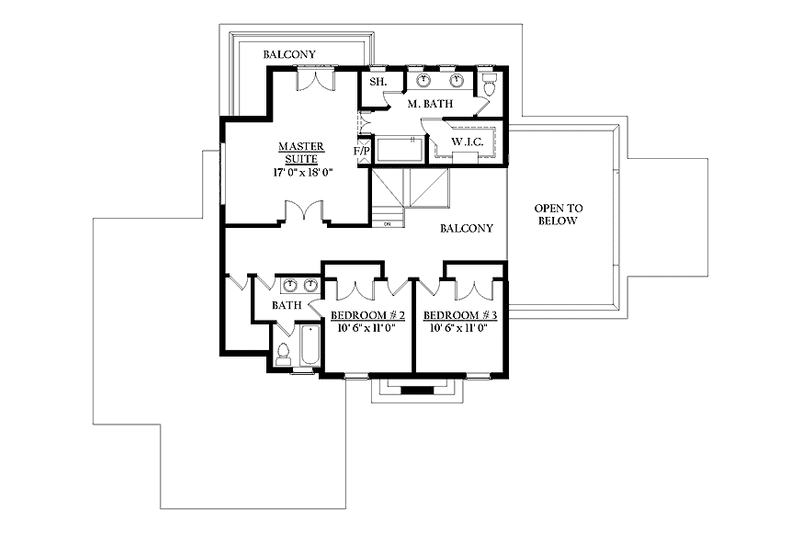 Architectural House Design - Floor Plan - Upper Floor for Country House Plan #937-3 - 3 bed, 2.5 bath