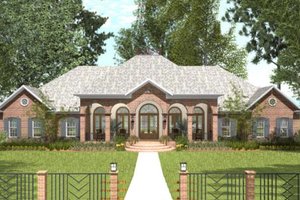Southern Exterior - Front Elevation Plan #406-9614