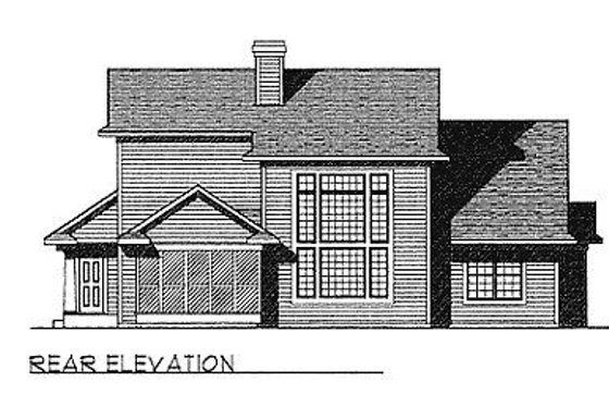 Exterior - Rear Elevation for Traditional House Plan #70-320 - 4 bed, 2.5 bath