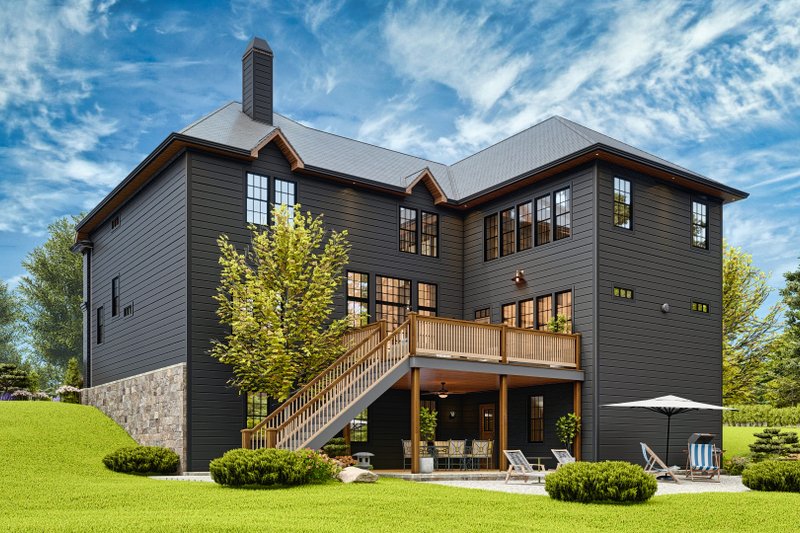 House Plan Design - Exterior - Rear Elevation for Craftsman House Plan #54-726 - 5 bed, 3 bath