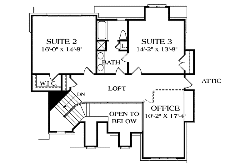 Dream House Plan - Floor Plan - Upper Floor for Country House Plan #453-229 - 4 bed, 3.5 bath
