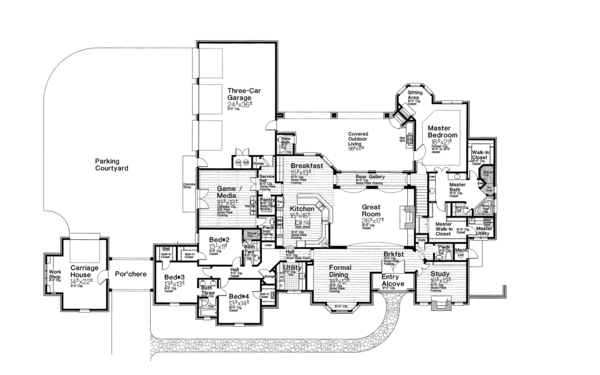 House Plan Design - European Floor Plan - Main Floor Plan #310-1260