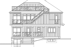 Exterior - Rear Elevation for Contemporary House Plan #47-913 - 3 bed, 2.5 bath