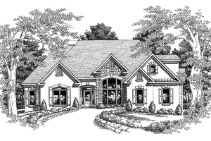 Exterior - Front Elevation 3 for European House Plan #927-118 - 4 bed, 2 bath