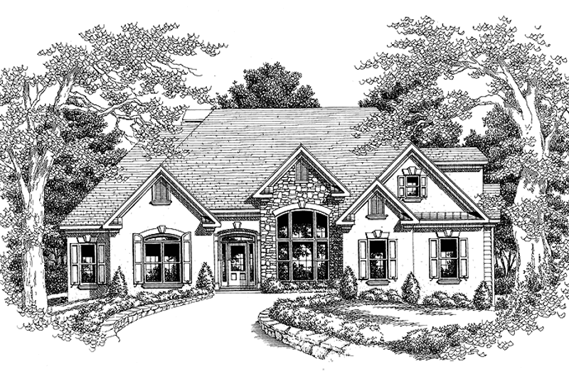 Home Plan - Exterior - Front Elevation 3 for European House Plan #927-118 - 4 bed, 2 bath