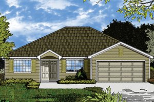 Exterior - Front Elevation for Mediterranean House Plan #417-821 - 3 bed, 2 bath
