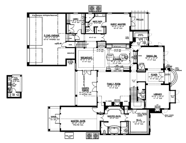 House Design - Country Floor Plan - Main Floor Plan #1019-9