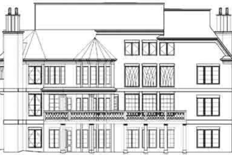 Home Plan - Exterior - Rear Elevation 2 for European House Plan #119-221 - 5 bed, 5 bath