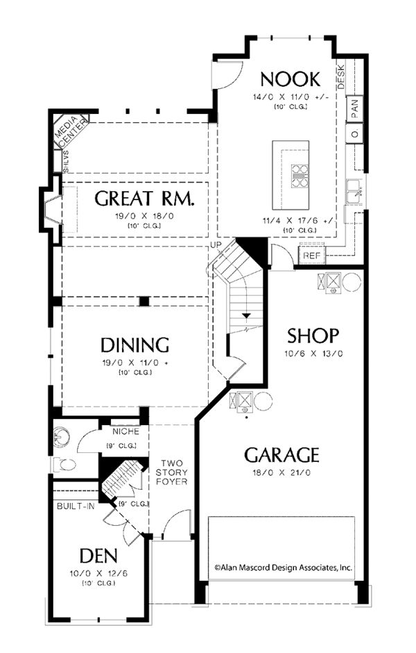 House Plan Design - Craftsman Floor Plan - Main Floor Plan #48-848