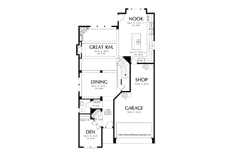 Architectural House Design - Floor Plan - Main Floor for Craftsman House Plan #48-848 - 3 bed, 2.5 bath