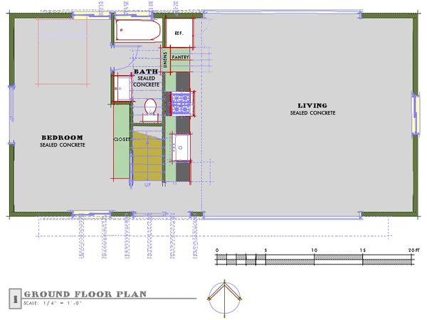 Farmhouse modern designed house plan, main level floor plan