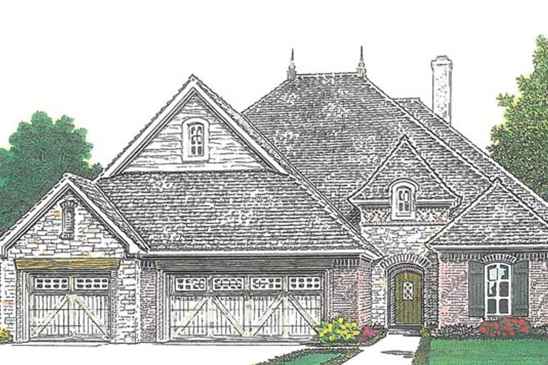 Architectural House Design - Country Exterior - Front Elevation Plan #310-1270