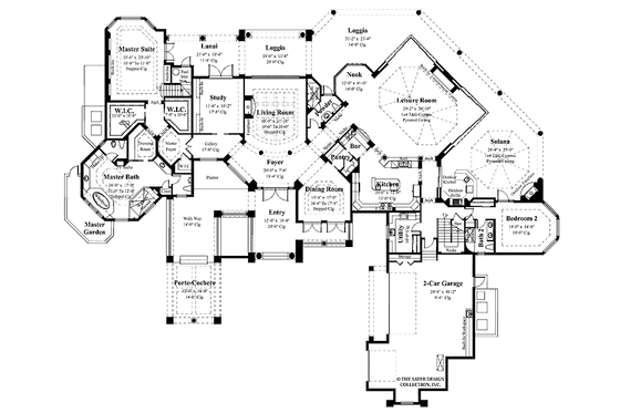 Floor Plan - Main Floor for Mediterranean House Plan #930-414 - 4 bed, 5.5 bath