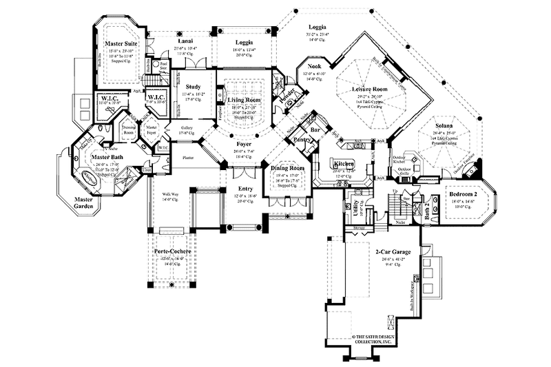 Home Plan - Floor Plan - Main Floor for Mediterranean House Plan #930-414 - 4 bed, 5.5 bath