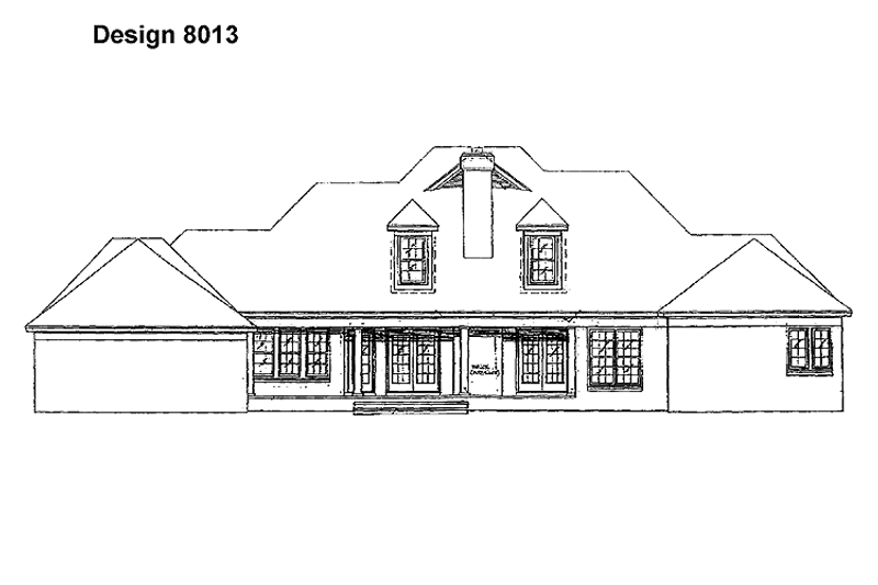 House Blueprint - Exterior - Rear Elevation for Colonial House Plan #952-13 - 3 bed, 2.5 bath