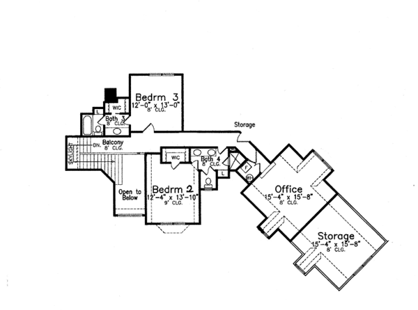 Home Plan - Traditional Floor Plan - Upper Floor Plan #52-267
