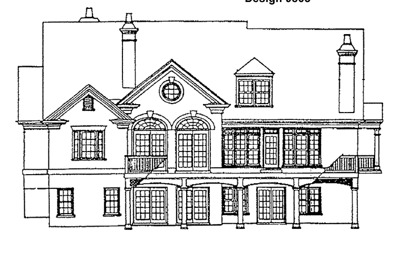 Architectural House Design - Exterior - Rear Elevation for Country House Plan #429-56 - 4 bed, 3.5 bath