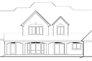 Exterior - Rear Elevation for European House Plan #48-767 - 5 bed, 4 bath