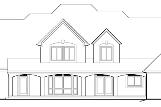 Exterior - Rear Elevation for European House Plan #48-767 - 5 bed, 4 bath