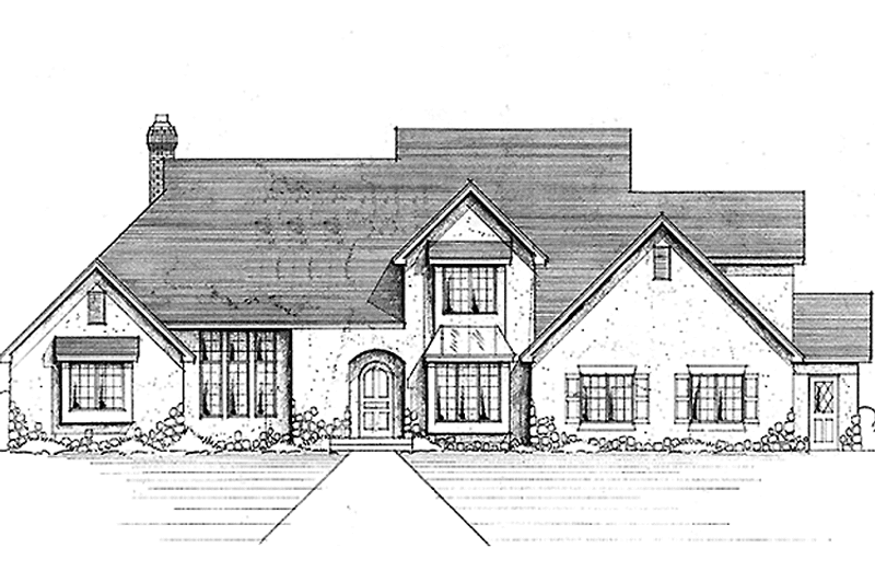 Architectural House Design - Exterior - Front Elevation 3 for Country House Plan #51-938 - 4 bed, 3.5 bath