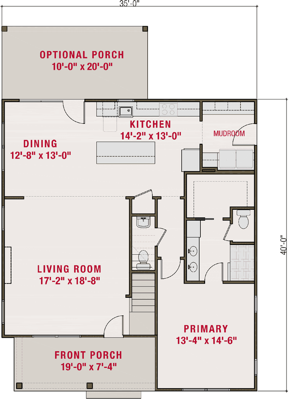 House Blueprint - Farmhouse Floor Plan - Main Floor Plan #461-111