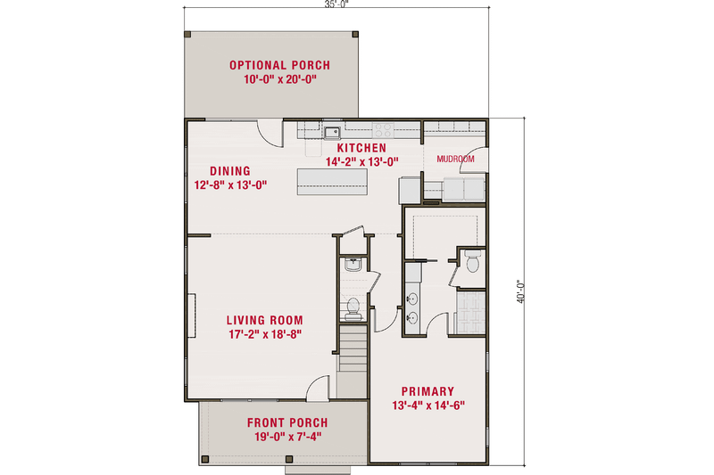 Home Plan - Floor Plan - Main Floor for Farmhouse House Plan #461-111 - 3 bed, 2.5 bath