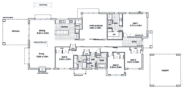 Modern Floor Plan - Main Floor Plan #496-9
