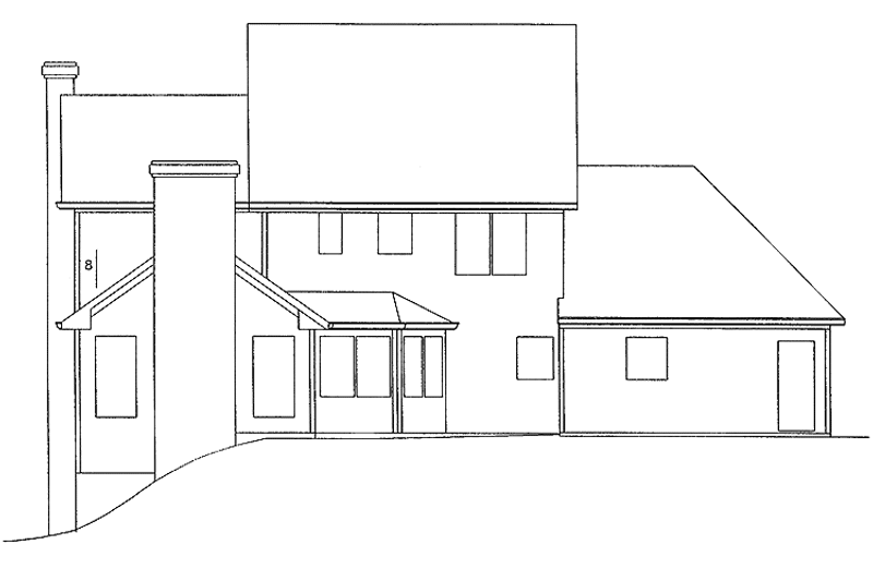 Architectural House Design - Exterior - Rear Elevation for Colonial House Plan #56-646 - 4 bed, 3.5 bath