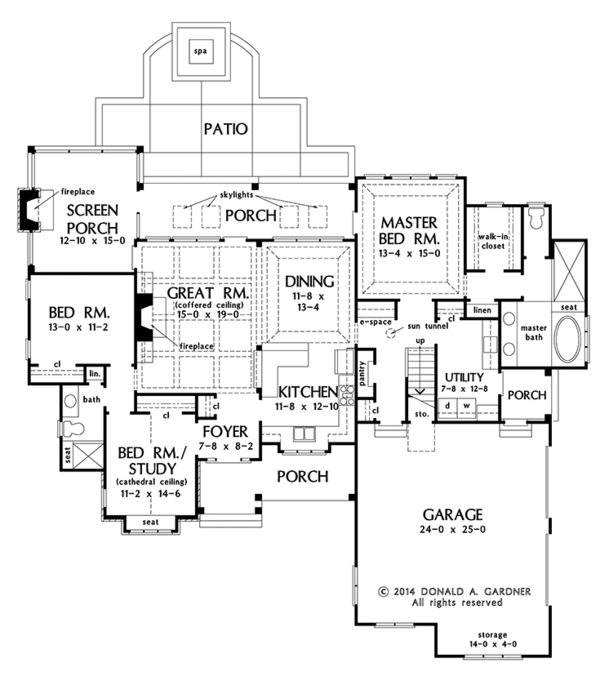House Blueprint - Craftsman Floor Plan - Main Floor Plan #929-998