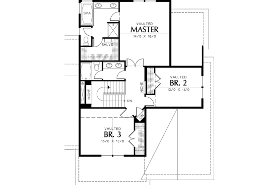 Floor Plan - Upper Floor for Craftsman House Plan #48-844 - 3 bed, 3 bath