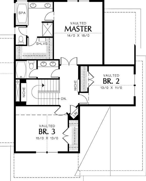 Dream House Plan - Craftsman Floor Plan - Upper Floor Plan #48-844