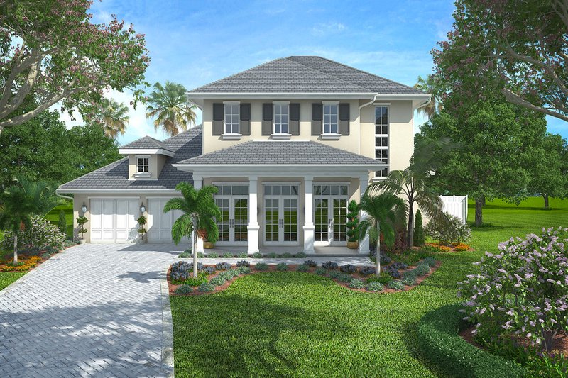 House Plan Design - Colonial style home, elevation